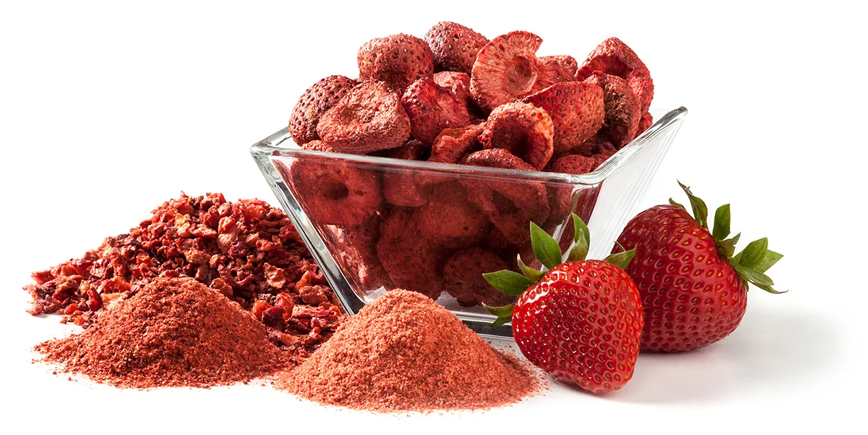 MicroDried® Strawberry and Organic Strawberry - Sliced, Fragment and Powder